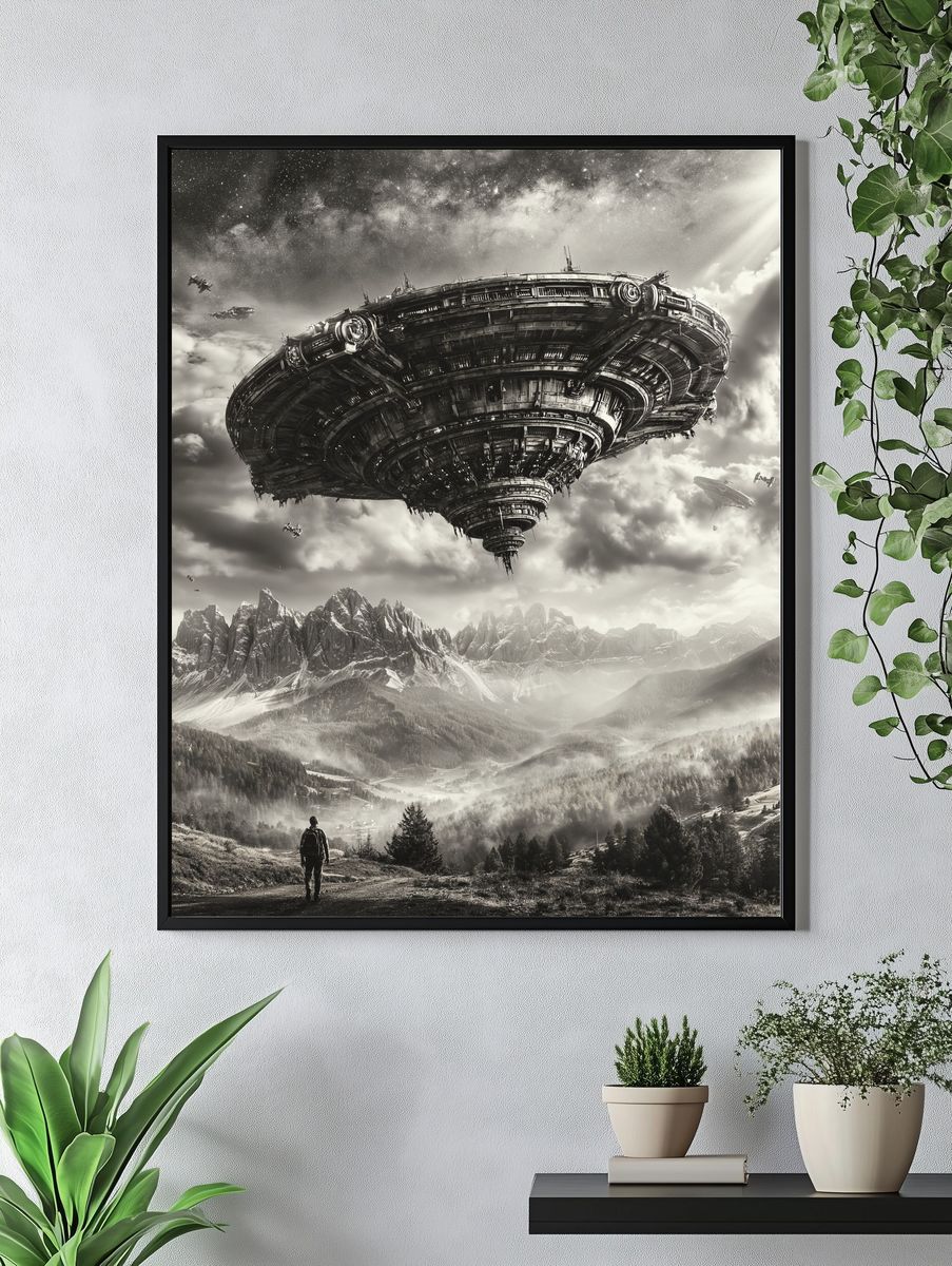 Alien Sky Over Mountains Print. — room view 4