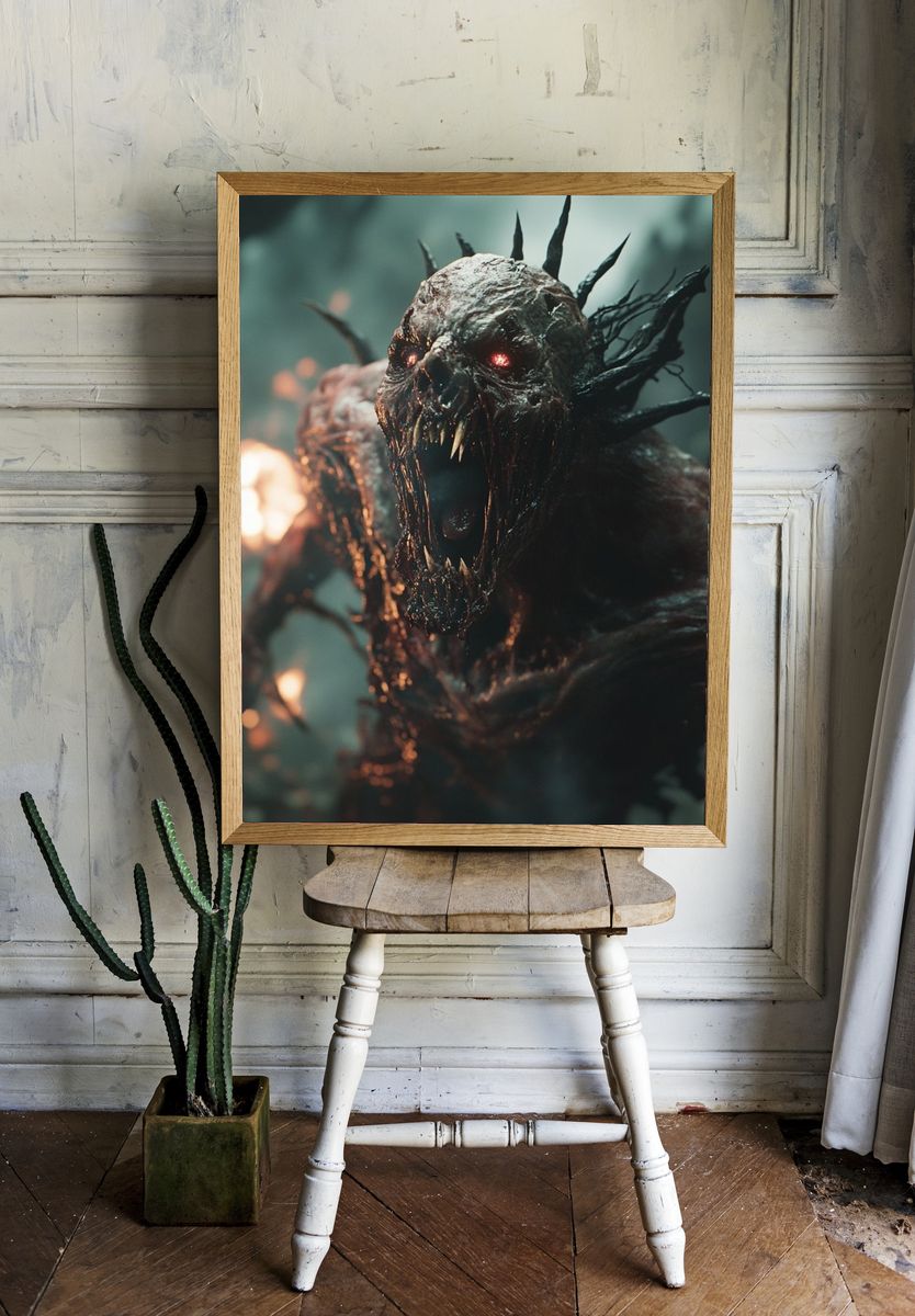 Demonic Skull Horror Poster. — room view 1