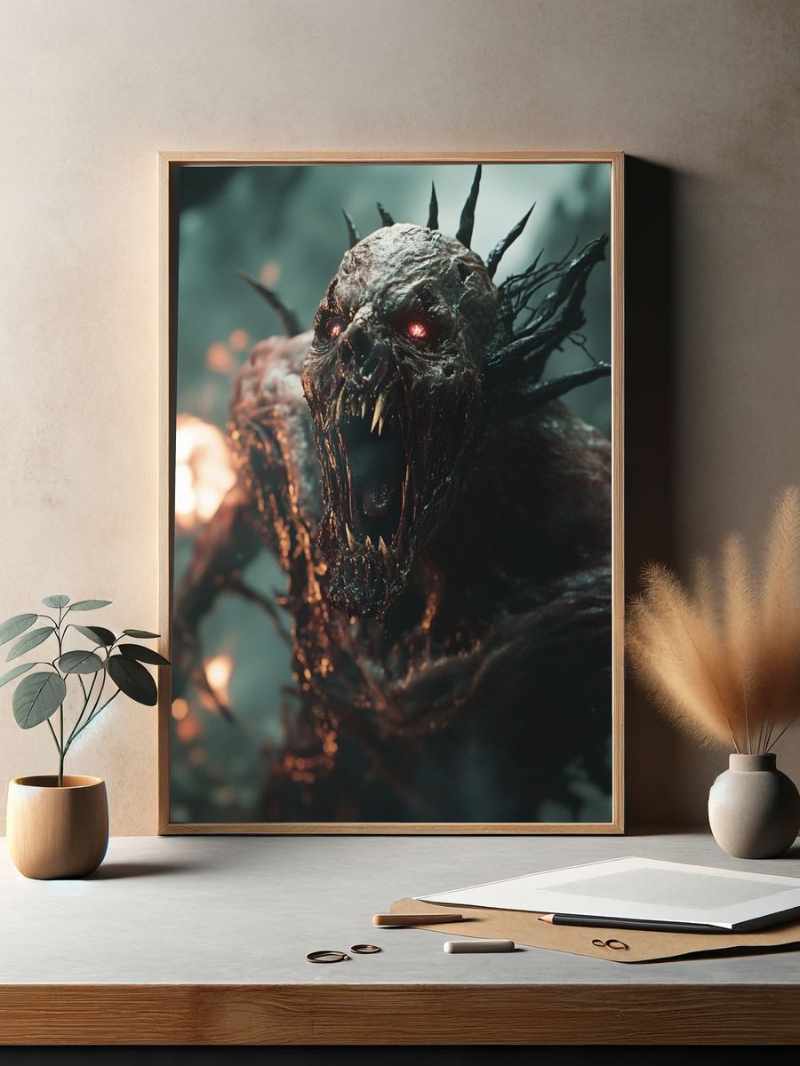 Demonic Skull Horror Poster. — room view 2