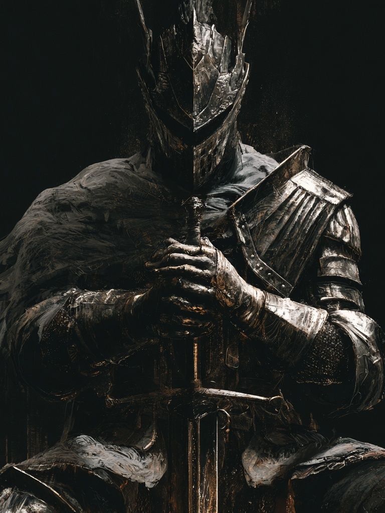 Dark Armored Knight Print. poster detail