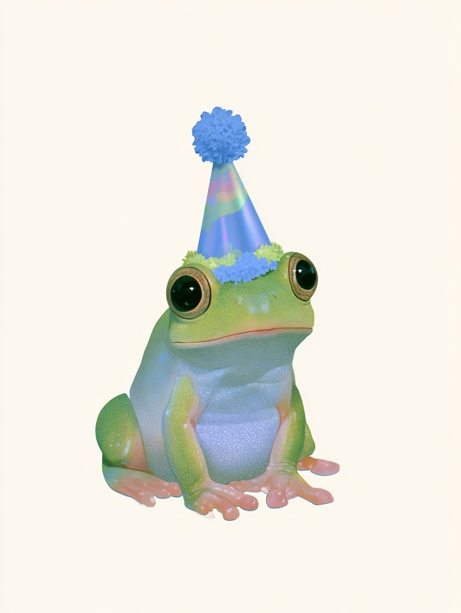 Party Frog Illustration Poster. poster detail