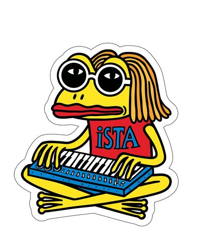 Psychedelic Frog Keyboard Illustration Poster.
