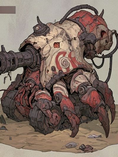 Mechanical Crab Illustration Poster.