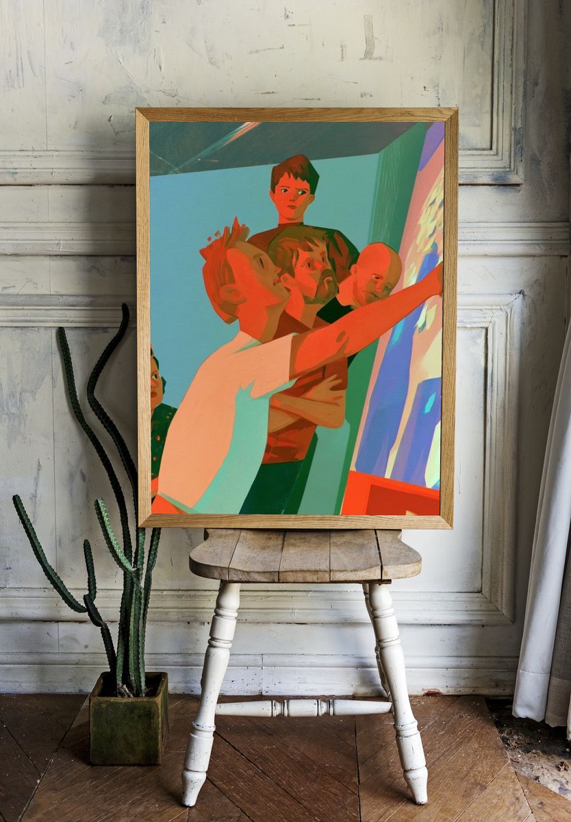 Creative Studio Figures Illustration Poster. room preview