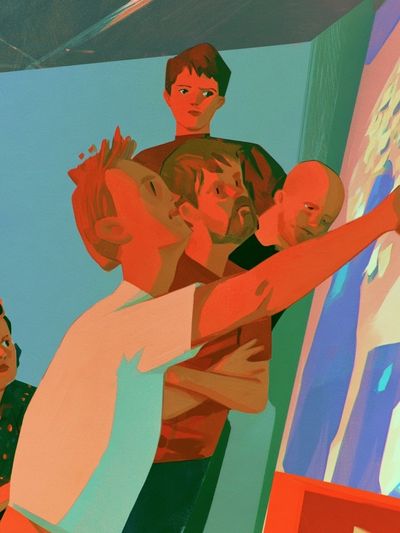 Creative Studio Figures Illustration Poster.