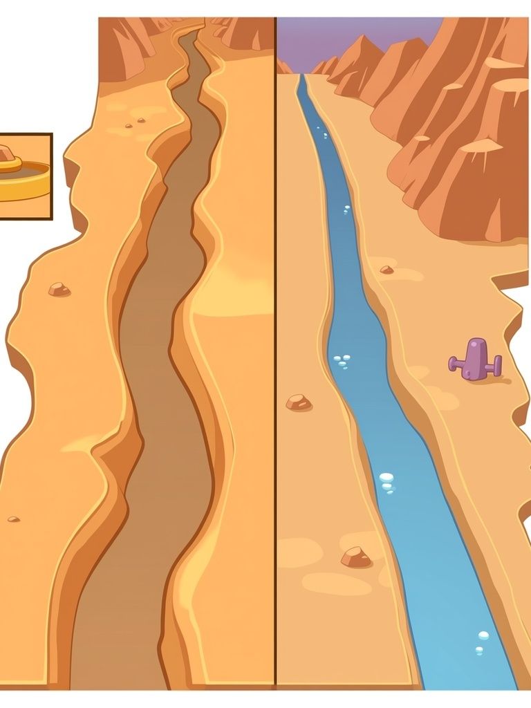 Desert Canyon Split View Poster. poster detail