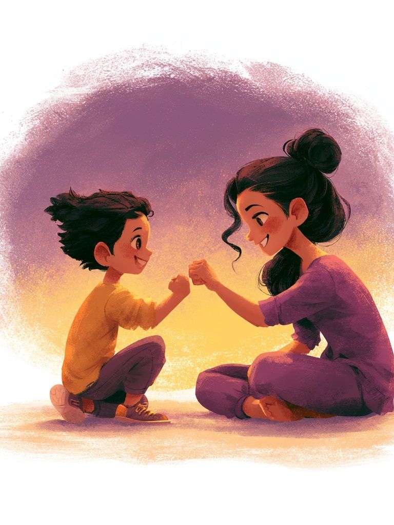 Playful Friendship Illustration Poster. poster detail