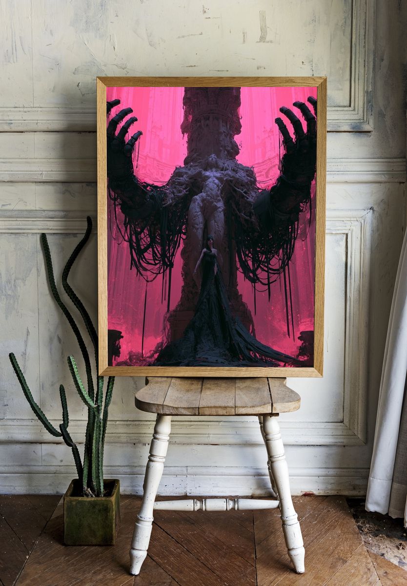 Dark Goddess Surrealism Poster. room preview