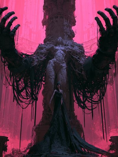 Dark Goddess Surrealism Poster. poster