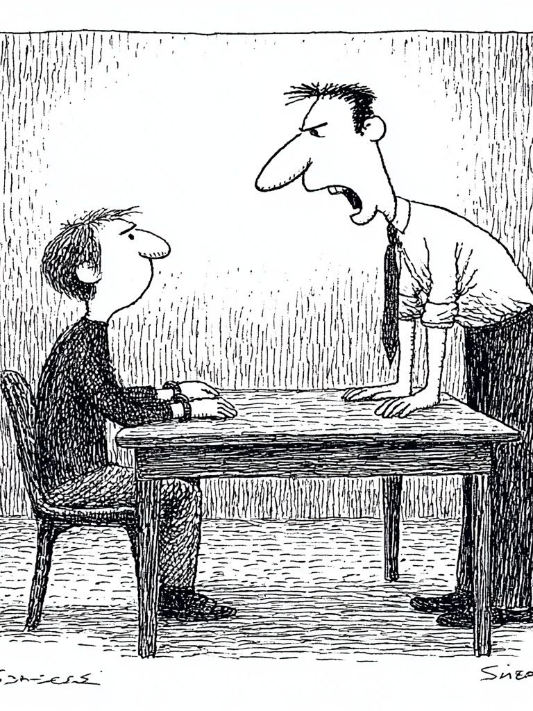 Office Argument Cartoon Print. poster — illustration art