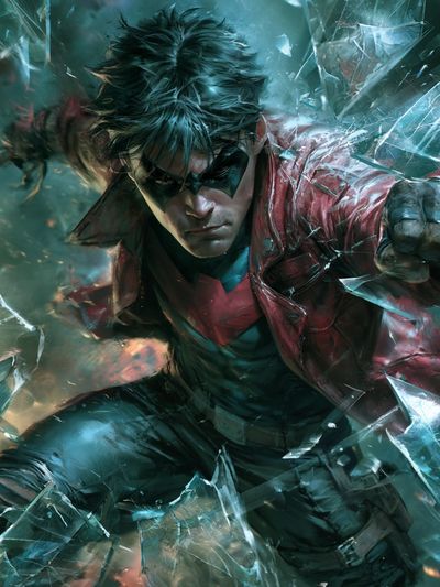 Nightwing Shattered Glass Poster.