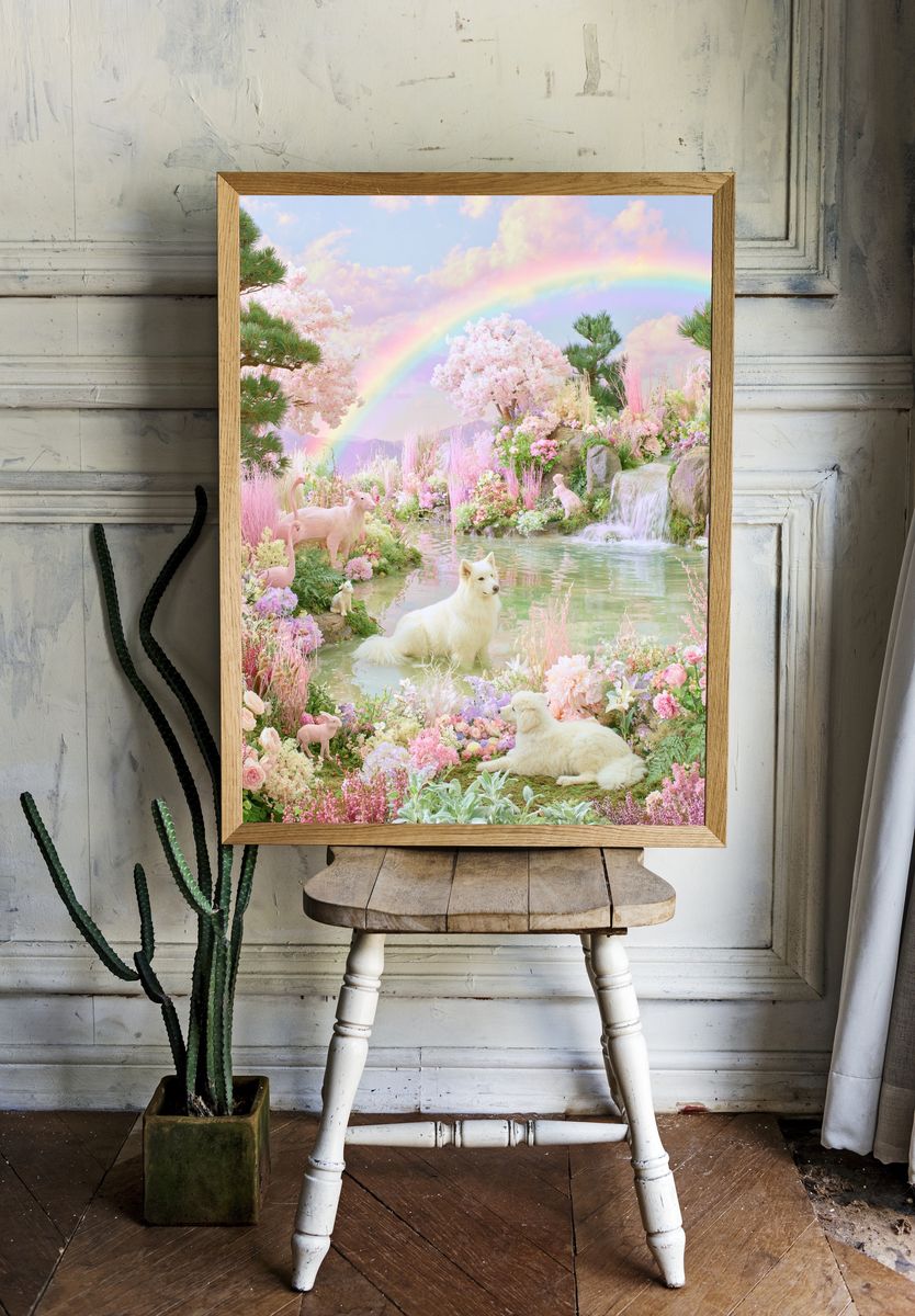 Pastel Dream Garden Poster. room preview
