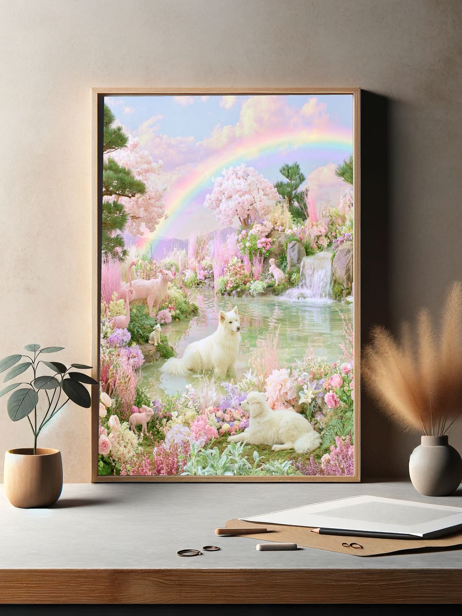 Pastel Dream Garden Poster. — room view 2
