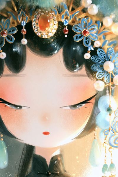 Ornate Geisha Portrait Print. poster print
