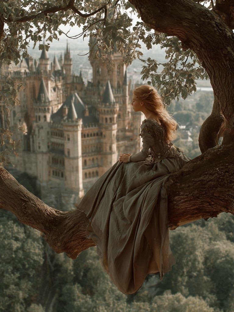 Enchanted Castle View Fantasy Print. poster — illustration art