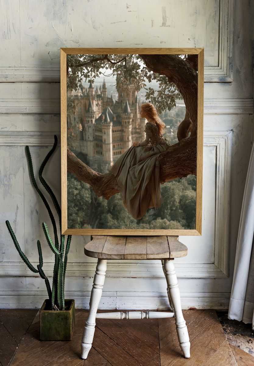 Enchanted Castle View Fantasy Print. — room view 1