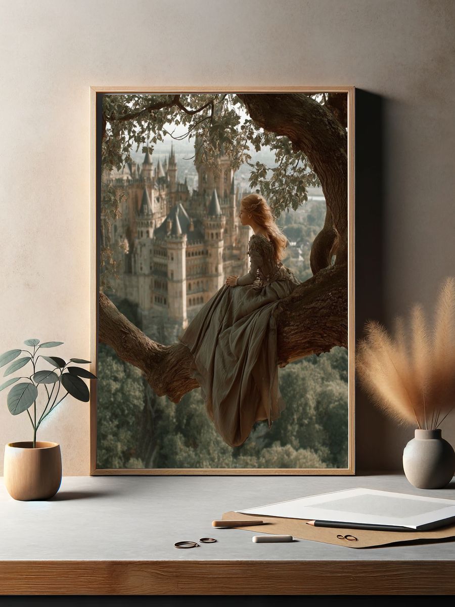 Enchanted Castle View Fantasy Print. — room view 2