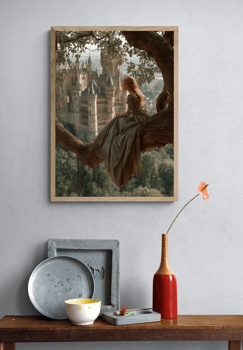 Enchanted Castle View Fantasy Print. — room view 3