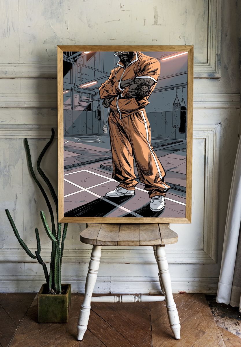 Boxing Gym Champion Illustration Poster. — room view 1