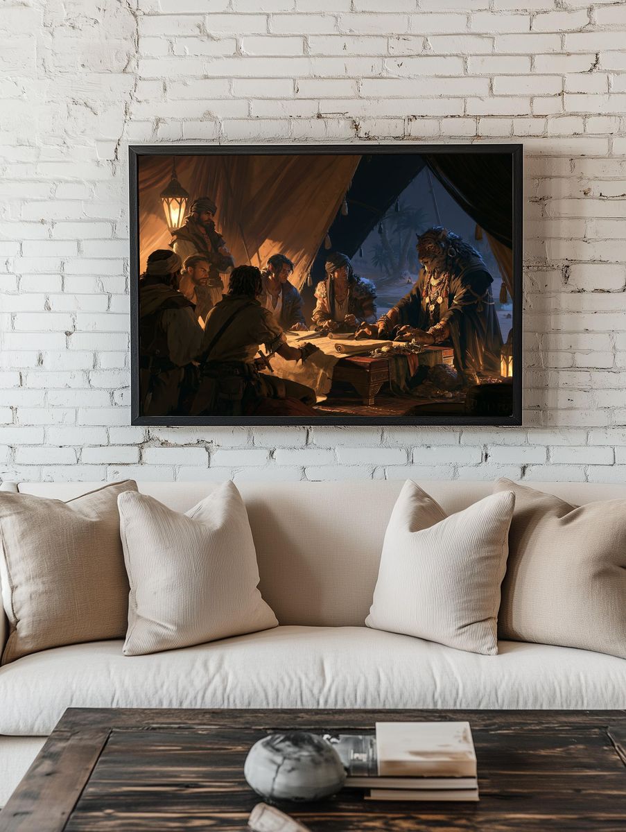 Desert Council Fantasy Illustration Poster. room preview