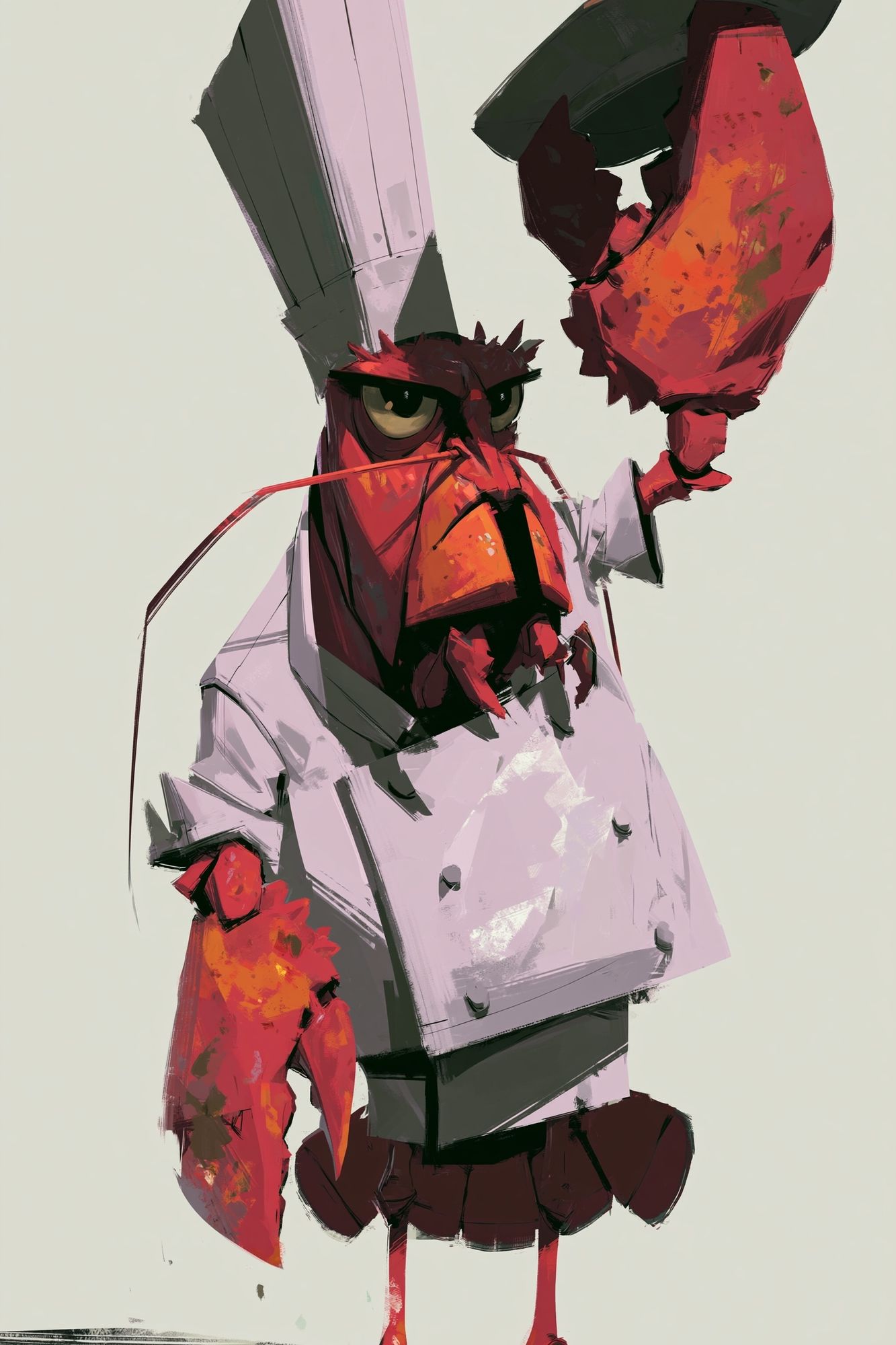 Angry Chef Bird Illustration Poster. poster detail