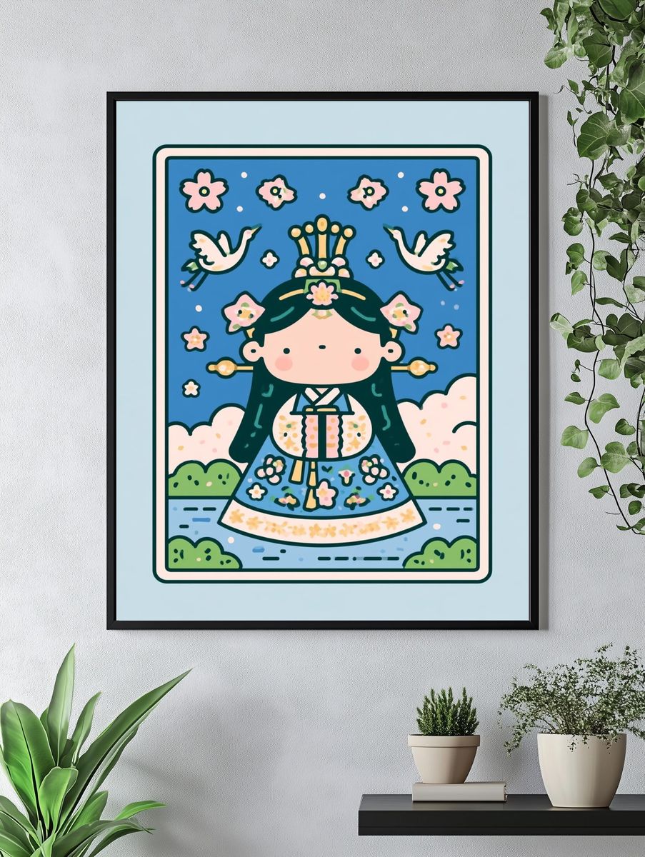 Kawaii Princess Illustration Poster. — room view 4