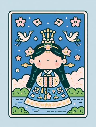 Kawaii Princess Illustration Poster.