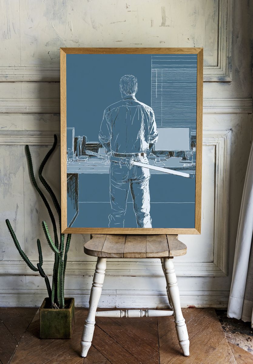 Office Figure Illustration Poster. — room view 1