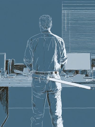 Office Figure Illustration Poster.