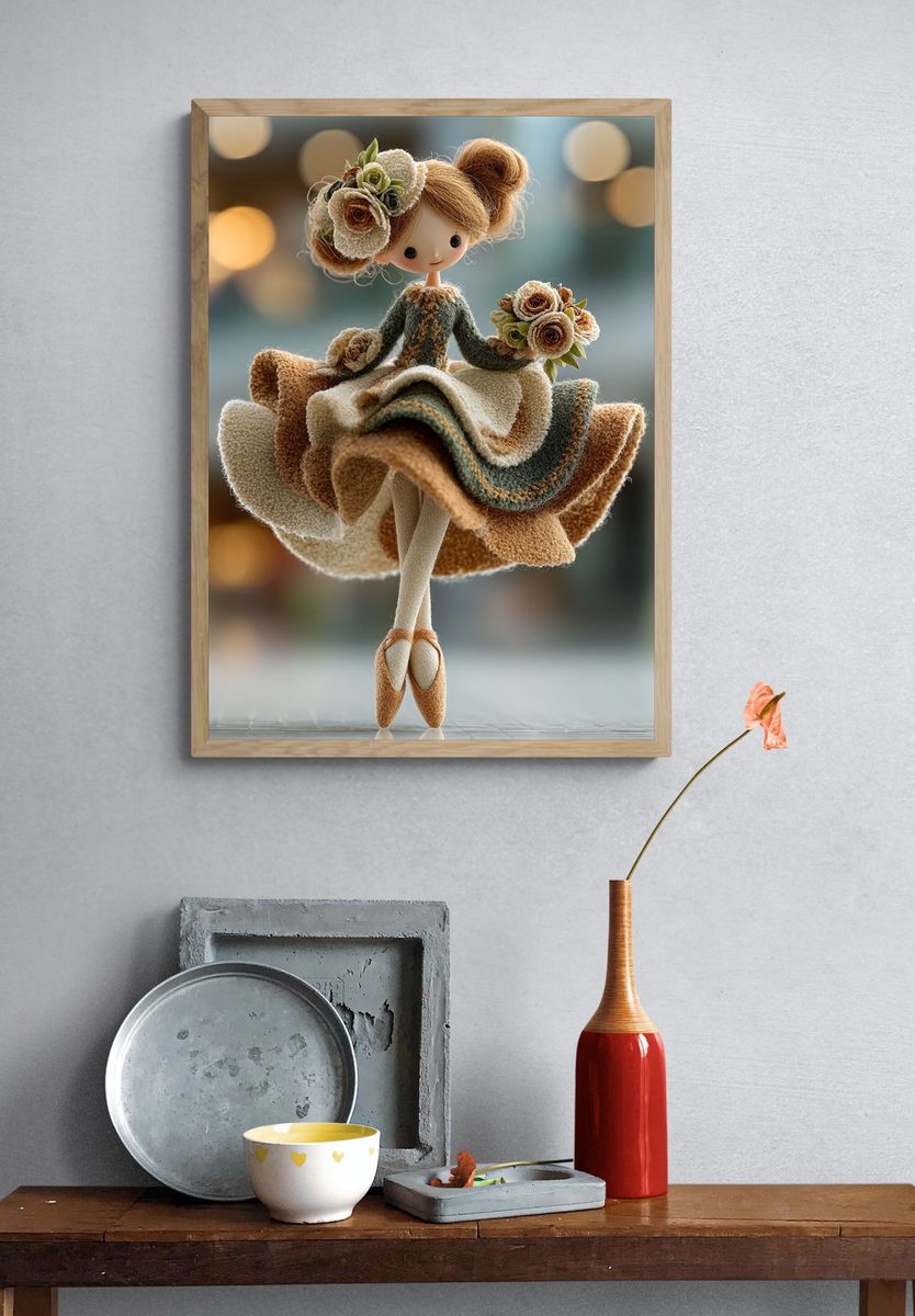 Floral Doll Portrait Print. — room view 3