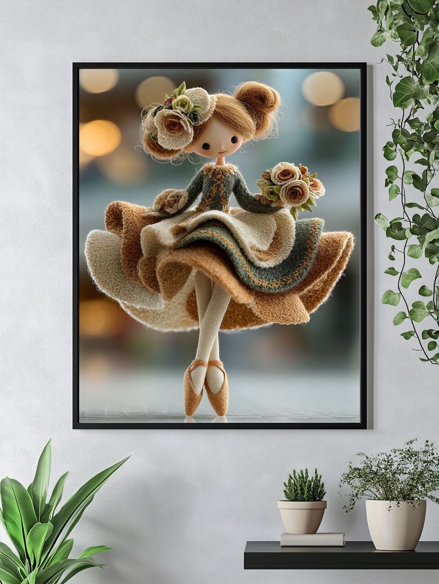 Floral Doll Portrait Print. — room view 4