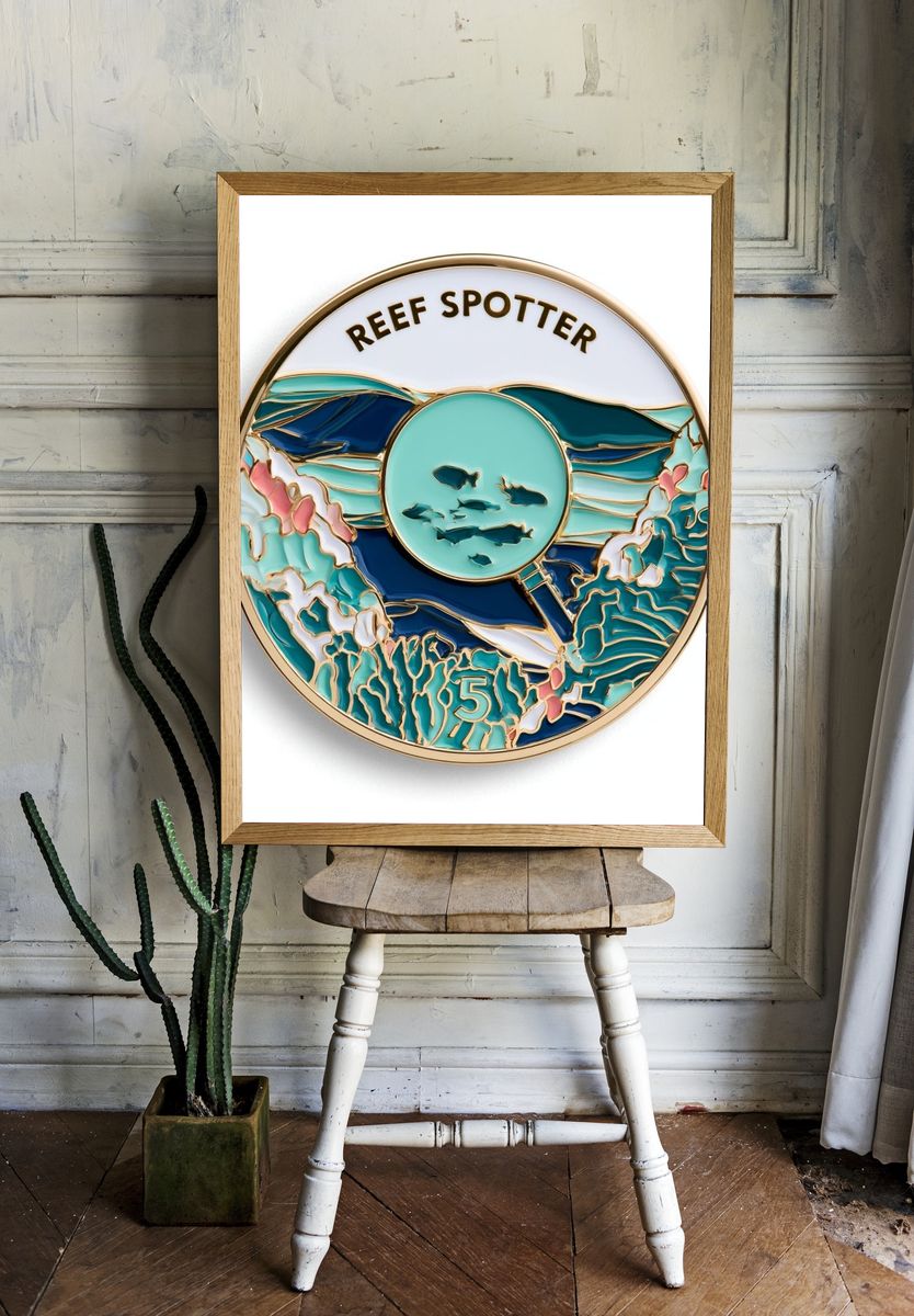 Reef Spotter Marine Illustration Poster. room preview