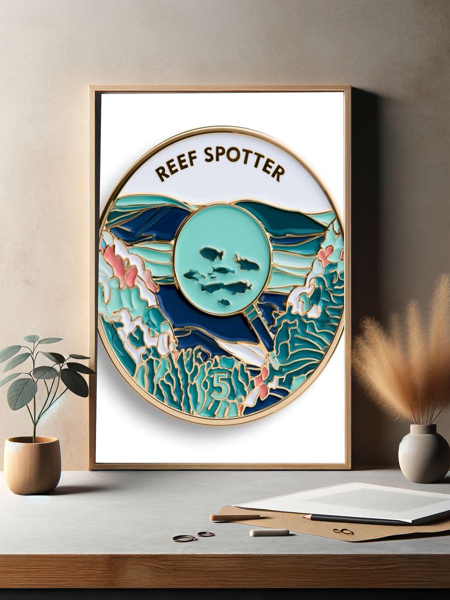 Reef Spotter Marine Illustration Poster. — room view 2