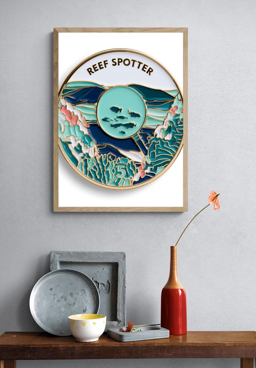 Reef Spotter Marine Illustration Poster. — room view 3