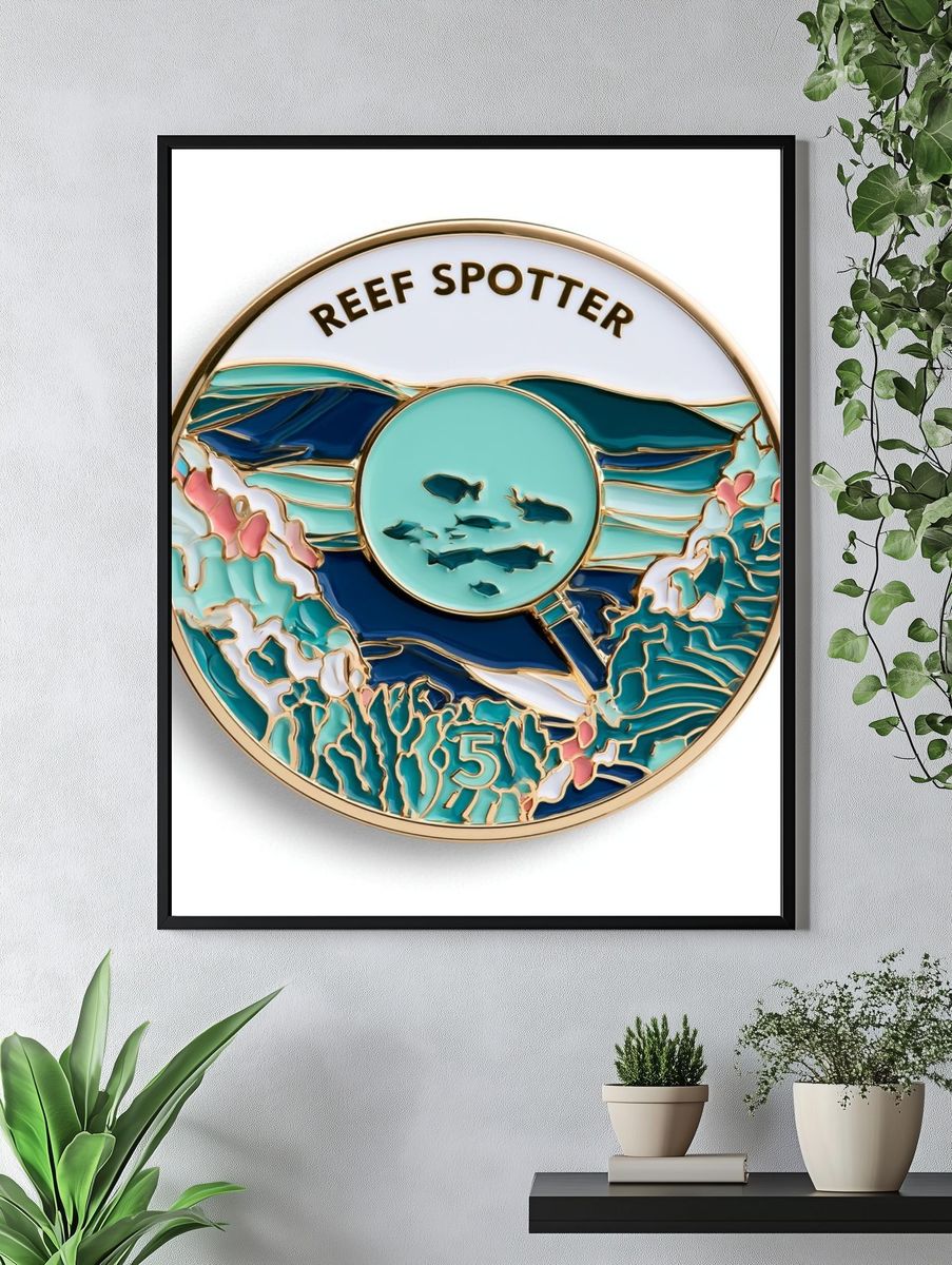 Reef Spotter Marine Illustration Poster. — room view 4