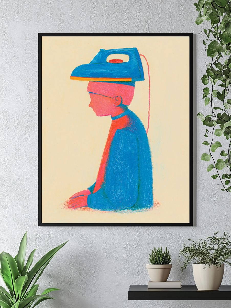 Iron Head Profile Illustration Poster. — room view 4