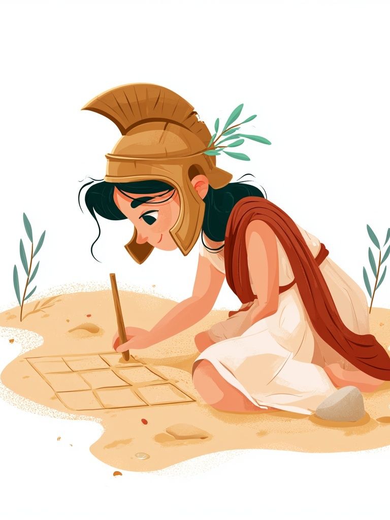 Greek Warrior Girl Illustration Poster. poster — illustration art