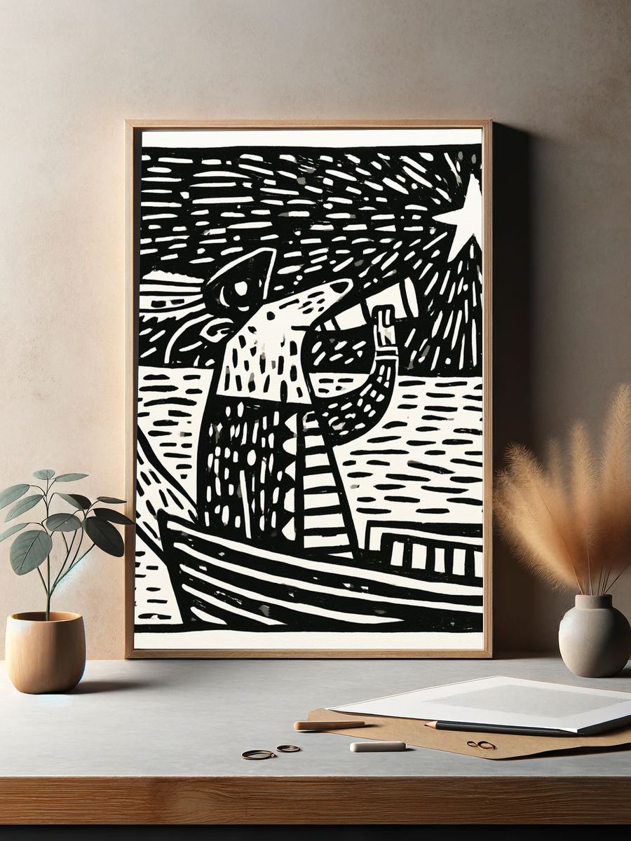 Starry Night Sailor Print. — room view 2