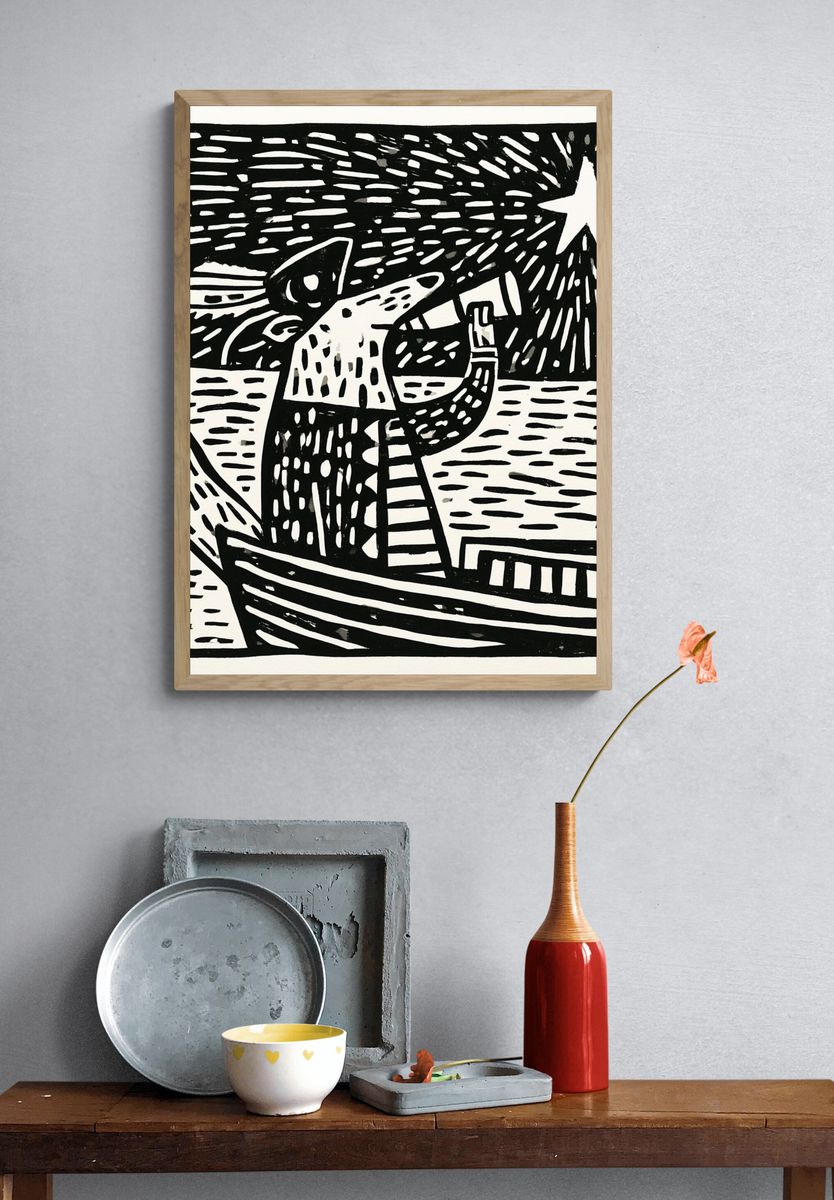 Starry Night Sailor Print. — room view 3