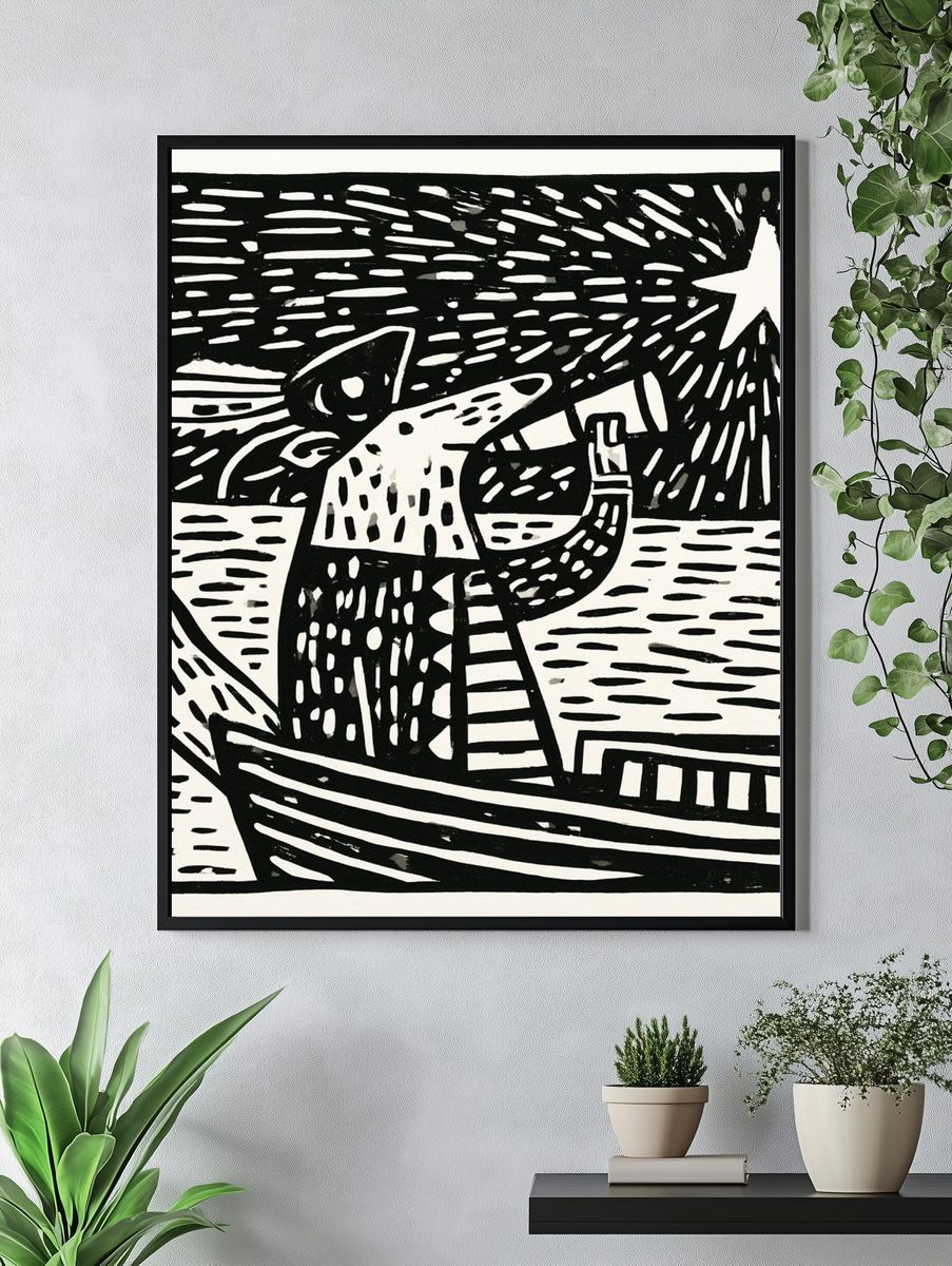 Starry Night Sailor Print. — room view 4