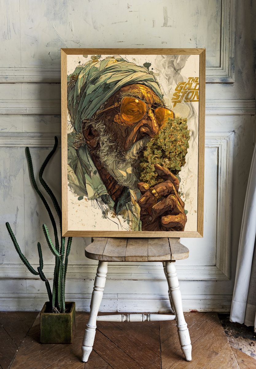 The Golden Stoner Illustration Poster. — room view 1