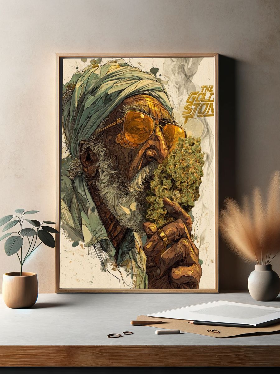 The Golden Stoner Illustration Poster. — room view 2