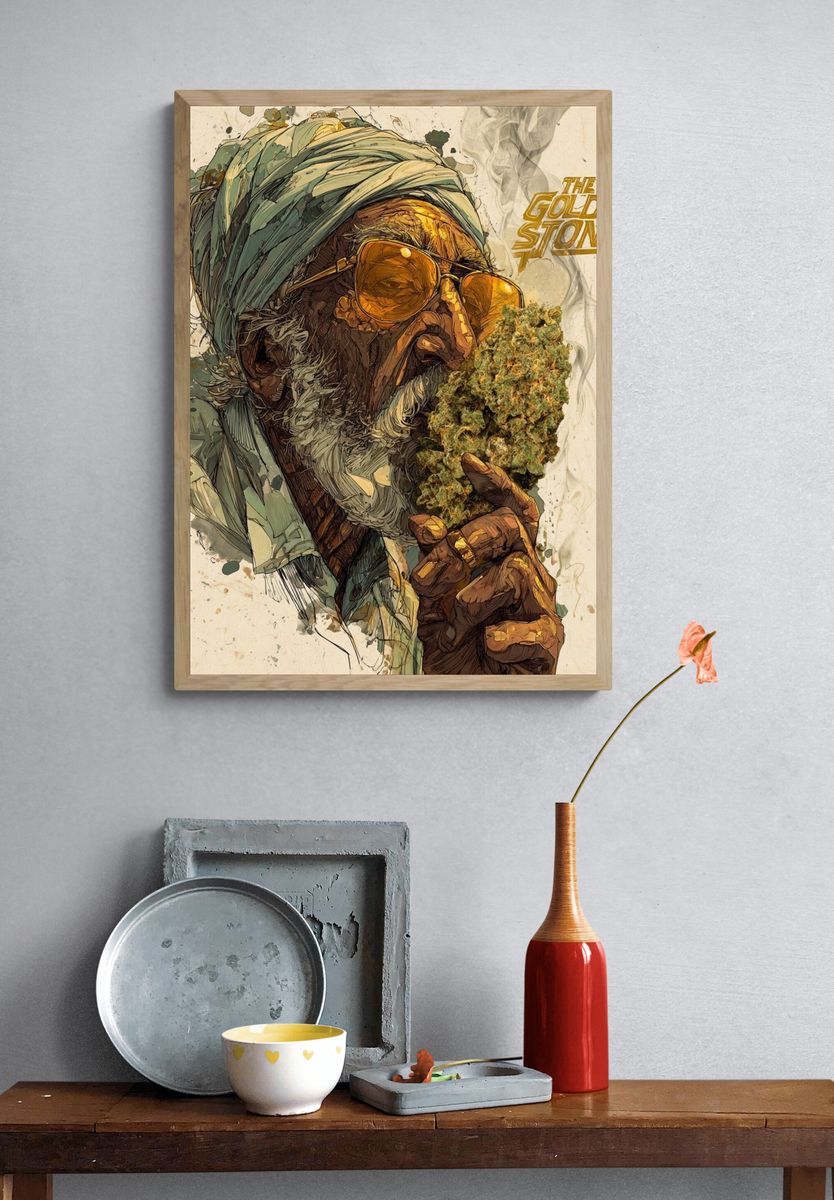 The Golden Stoner Illustration Poster. — room view 3