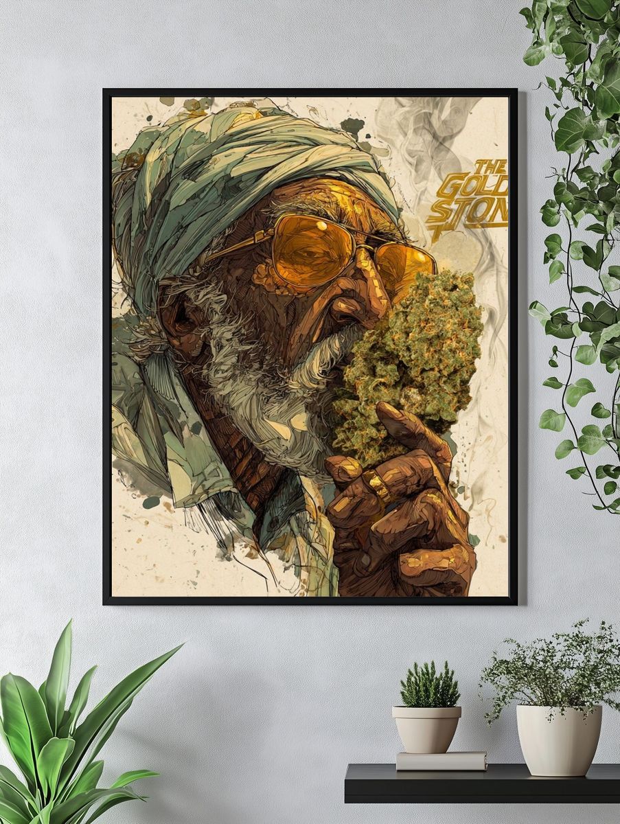 The Golden Stoner Illustration Poster. — room view 4