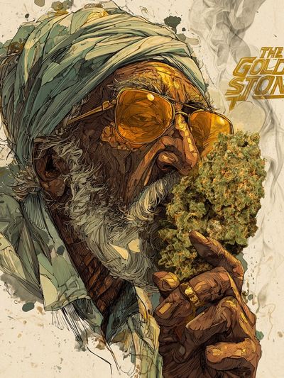 The Golden Stoner Illustration Poster. poster