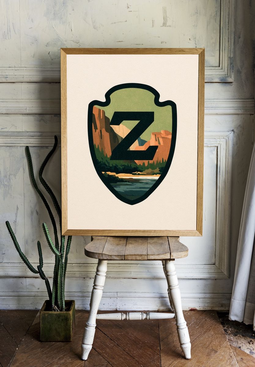 Z Canyon Emblem Illustration Poster. room preview