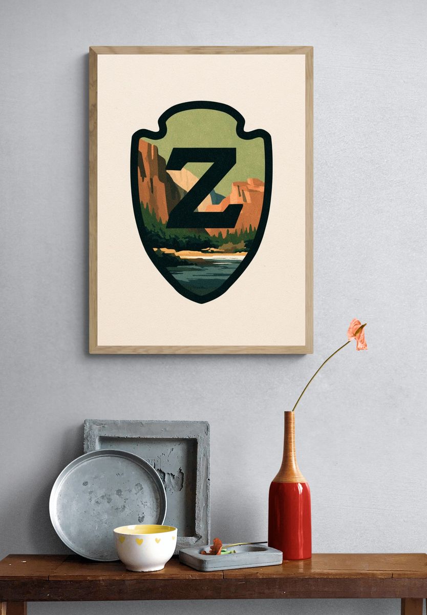 Z Canyon Emblem Illustration Poster. — room view 3