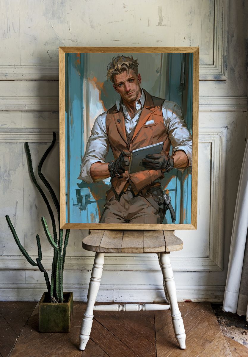 Stylish Portrait Illustration Poster. room preview