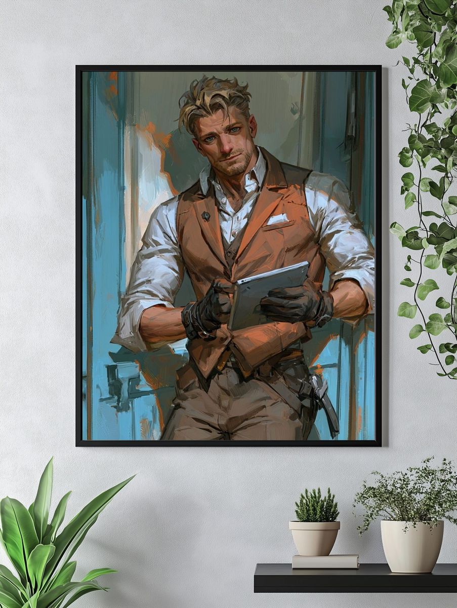 Stylish Portrait Illustration Poster. — room view 4