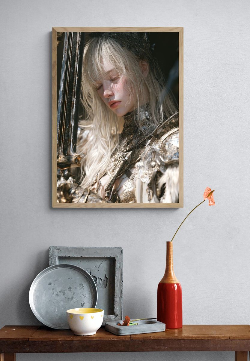 Red Oni Mask Illustration Poster. — room view 3
